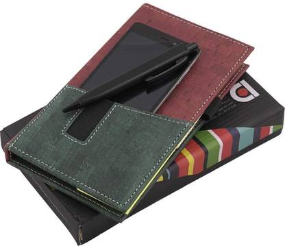 PAPERLLA Memo Neon Note pad Expandable Pocket Planner/Memo Note Book with Mobile Holder Pocket, Sticky Notes & Clip Holder in Diary Style with Pen Pocket-size Memo Pad UNRULED 50 Pages