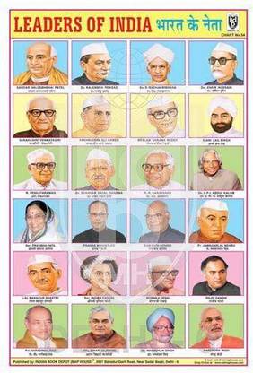LEADERS OF INDIA (24 PHOTOS) CHART [Wall Chart] INDIAN BOOK DEPOT (MAP HOUSE) Paper Print