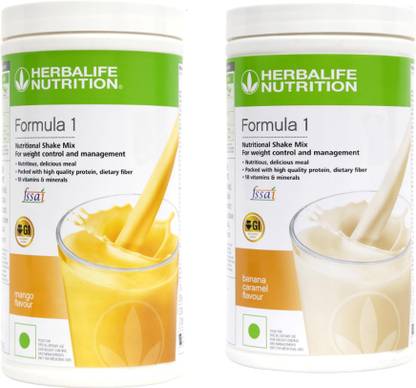 HERBALIFE Formula 1 Shake Mix- Mango Flavor & Banana Caramel Flavor For Weight Loss Plant-Based Protein