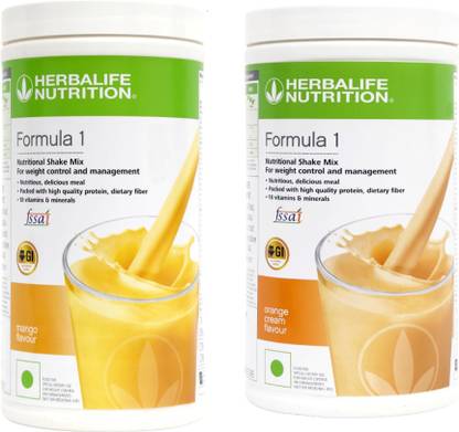 HERBALIFE Formula 1 Shake Mix- Mango Flavor & Orange Flavor For Weight Loss Plant-Based Protein