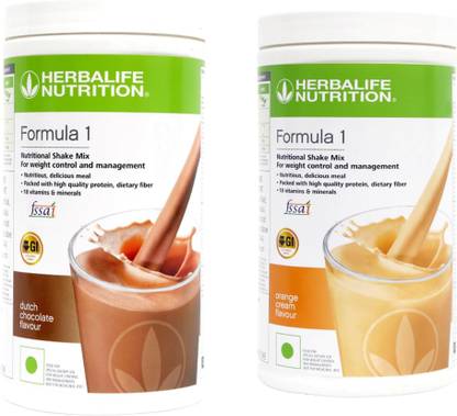 HERBALIFE Formula 1 Shake Mix- Chocolate Flavor & Orange Cream Flavor For Weight Loss Plant-Based Protein