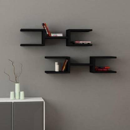 ANB Enterprises Wood Open Book Shelf MDF (Medium Density Fiber) Wall Shelf