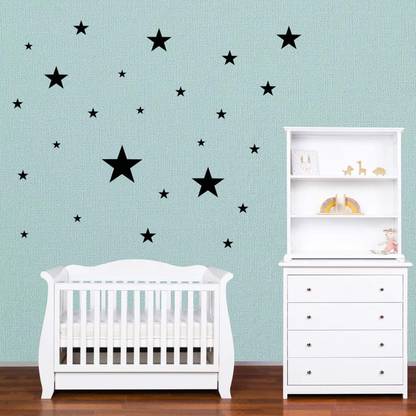 JURUOXIN 7 cm Set of 29 Star Wall Stickers Kids - Nursery Decor Easy to Apply - Decals for Bedrooms for Girls Boys Self Adhesive Sticker