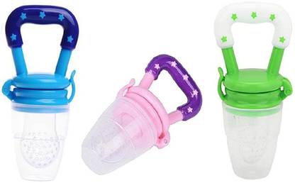 Kidsify Nibbler, Soother for Babies | Pacifier for New Born Baby | Silicone Fruit and Juice Feeder Kids Nipple Pacifier for Fruit Vegetable BPA Free (Pack of 3) Soother