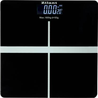 Zilant 6 mm Automatic Personal Digital Weight Machine With Large LCD Display and 4 Sensor Technology For Accurate Weight Measurement (Black, PWS-004) Weighing Scale