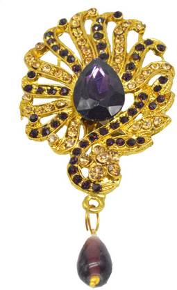 Shiv Jagdamba Charming Oval Shape flower Design Swarovski Crystal Lapel Pin Brooch