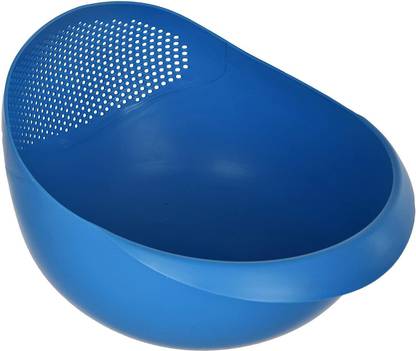 Cutting EDGE Strainer Colander, Fruit Basket, Pasta Strainer, Vegetable Strainer, Kitchen Sieve, Washing Bowl, Unbreakable, 1 x Small (Blue) Colander