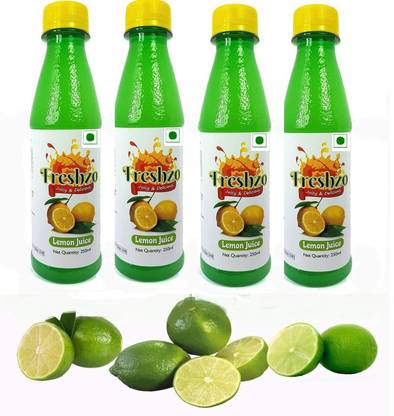 Freshzo Lime Juice Concentrate, 250ml (Pack of 4) (1000ml)