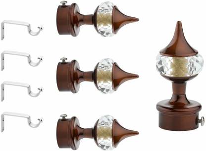 GLOXY Maroon Rod Rail Bracket, Curtain Knobs, Curtain Hooks, Curtain Rods Metal