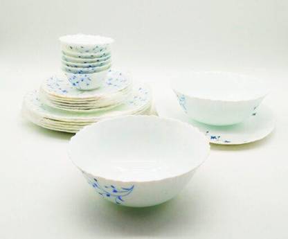 Primex by Legacie Opal Glass Pack of 21 Opalware Dinner Set