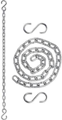 Patiofy 3ft Long Hanging Chain with 2 S'Hooks for Hammock & Swing Chair/Swing Height Adjusting Accessories,Strong & Durable Accessories Made with Heavy Stainless Steel,Bear Weight upto 150 kgs Door Hanger