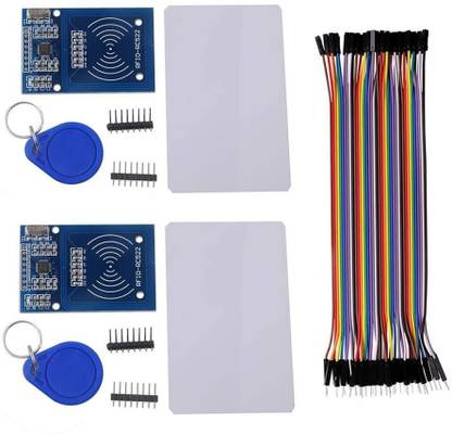 DS Robotics MFRC RC522 RFID-RC522 RF IC Card Reader Sensor Module S50 13.56MHz RFID Smart Card RFID Chip Key Ring (Module) (Pack of 2 SET )) FM Transmitter Electronic Hobby Kit