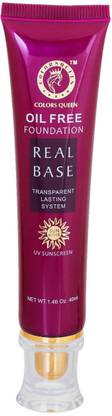 COLORS QUEEN Sunscreen - SPF 50 PA++++ Oil Free Real Base Transparent LASTING UV Sunscreem Foundation (BEIGE, 40 ml)
