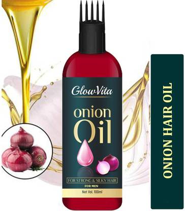 Glow Vita Red Onion Oil for Men for Hair Regrowth, Hair Fall Control with anti greying properties Hair Oil
