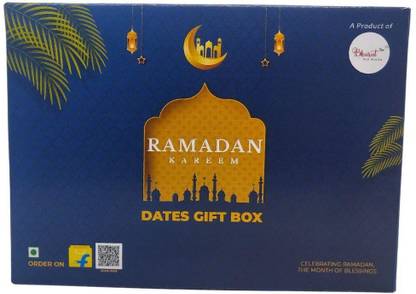 Bharat Ramadan Dates Gift Box | Perfect Ramadan Gift | Order directly for your friends and family. This Ramadan Make it special | 300 gm Kalmi and 300 gm Royal Crown Fard Dates in the box Dates