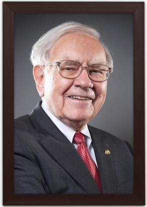 Braj Art Gallery Warren Buffet Photo Frame Digital Reprint 19.5 inch x 13.5 inch Painting