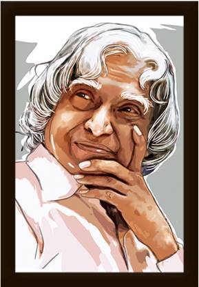 Braj Art Gallery Abdul Kalam Photo Frame Digital Reprint 19.5 inch x 13.5 inch Painting