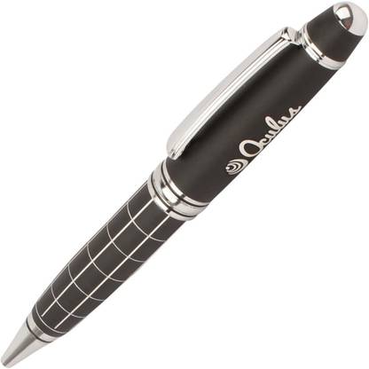 Oculus 5997 Black & Silver Combination Check Pattern Metal Ball Pen