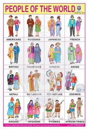 PEOPLE OF THE WORLD CHART [Wall Chart] INDIAN BOOK DEPOT (MAP HOUSE) Paper Print