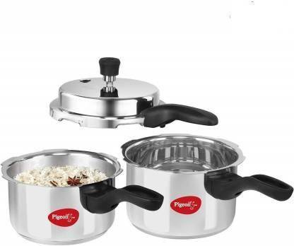 Pigeon 2 L, 3 L Inner Lid Induction Bottom Pressure Cooker