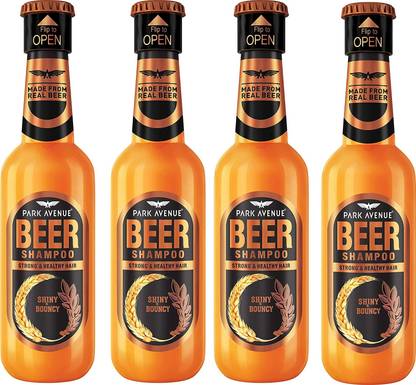 PARK AVENUE Shiny & Bouncy Beer Shampoo for Men & Women (each 350 Ml Pack Of 4)