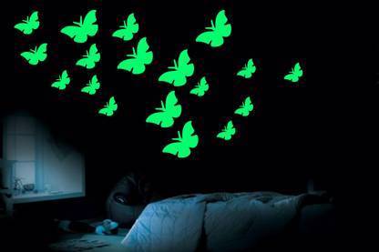Flipkart SmartBuy 25 cm Butterfly Radium Glow in The Dark Wall Stickers Glow in the Dark Sticker