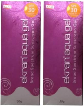 KLM LABORATORIES Sunscreen - SPF 50 PA+++ Ekran Aqua sunscreen gel ( Pack of 2 )