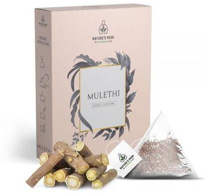 Nature's Park Mulethi (Liquorice) Herbal Infusion - Good for a Sore Throat & Relieves Constipation Liquorice Herbal Infusion Tea Box