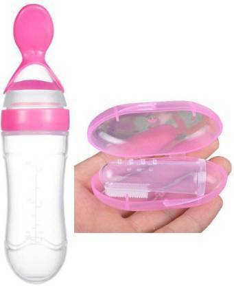 CHILD CHIC BPA Squeeze Style Bottle Feeder with Dispensing Spoon and Baby Silicone