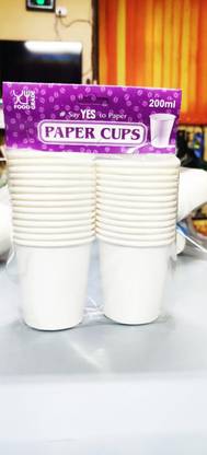 Pyramid Pack of 108 Paper Paper Cup 200 ml Disposable for Party, Paper Cups for Hot and Cold Beverages (Pack of 108)