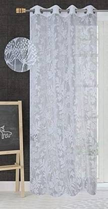 Outveen 152 cm (5 ft) Net Semi Transparent Window Curtain Single Curtain