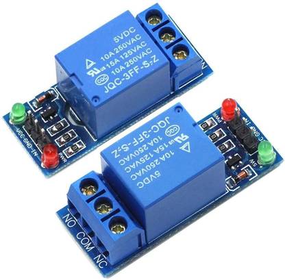 DS Robotics 5V One Channel Relay Module Relay Switch with OPTO Isolation High Low Level Trigger Compatible with Arduino Raspberry pi ARM AVR (pack of 2 ) Electronic Components Electronic Hobby Kit