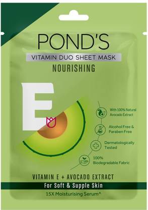 POND's Vitamin E NourishingSoft & Supple Skin, 100% Natural Avocado Sheet Mask