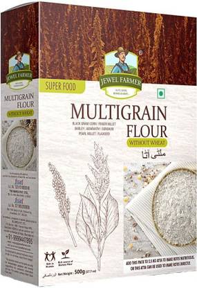 Jewel Farmer Multigrain Flour Nutritious Mix Atta of Black Gram, Flaxseed, Pearl Millet, Finger Millet, Corn, Barley, Amaranth & Sorghum