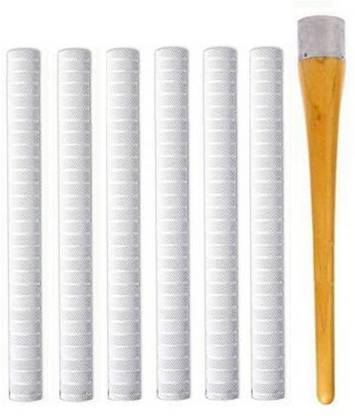 R45 Set of 6 Cricket Bat White Grip (ST) + One Wooden Grip Cone Chevron