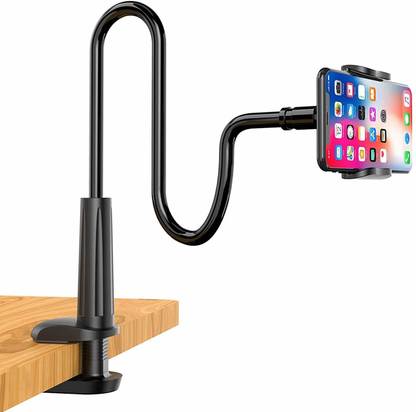 BUFONA BFA-BT077-GNK Latest Multi Function Portable Cell Phone Holder, Lazy Bracket Mobile Phone Stand, Cell Phone Clip-on Stand Holder - with Grip Flexible Long Arm Gooseneck Bracket Mount Clamp for Mobiles and Tablets Long Arm Clip | Flexible | Foldable | 360 Degree Phone Mount Lazy Desktop Tablet Stand use for Making video , singing , study, calling , watching movie on bed lazy stand , clip mobile holder lazy mobile bed stand holder Mobile Holder