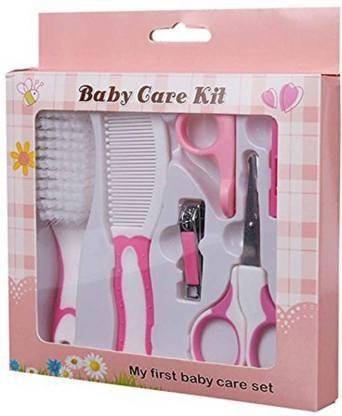 Squnib Baby Nail Grooming Kit One Box With 6 Items Nail Clipper with Safty Cover/Hair Brush/Comb/Scissors with safety cover