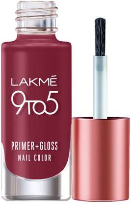 Lakmé 9to5 Primer + Gloss Nail Colour, Scarlet Blaze Scarlet Blaze