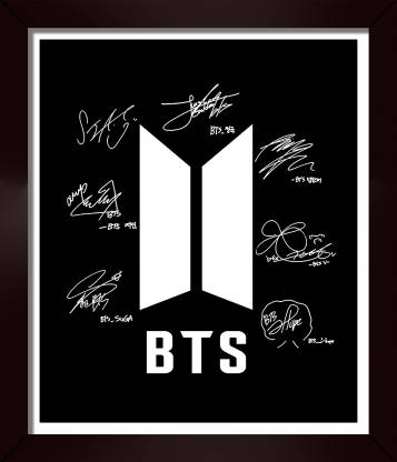BTS Framed Poster Acrylic Glass for Room & Office (10 Inch X 12 Inch, Multicolor) Paper Print