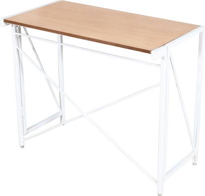PRITI No-Assembly Folding Desk Small Computer Desk Laptop Table Compact Home Office Desk Study Reading Table for Space Saving -White Engineered Wood Study Table