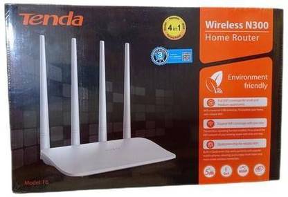 TENDA F6 Wireless N300 Easy Setup Router Wireless Router 2.4 GHz 300 Mbps Wifi Speed Single Band External Antenna Ethernet (Cable Broadband), Access Point Mode
