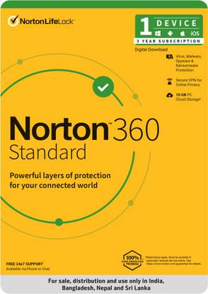 Norton 360 Standard 1 PC PC 3 Years Total Security (Email Delivery - No CD)