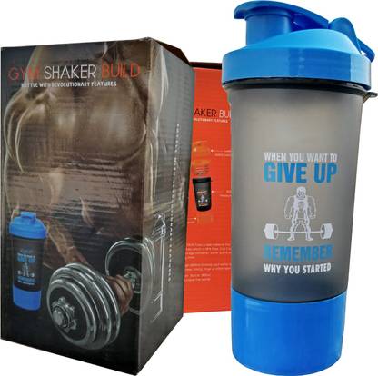 TruVeli Pack of 1 Gym Shaker with Extra Compartment Suitable for Protein 800 ml Shaker Plastic