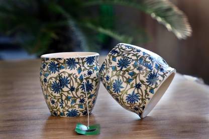 Bright Shop Pack of 2 Ceramic Kulhad, Kullhad, Kullar Tea Cup Set Brown Color Kulhad Cup For Serving & Gifting Purpose. Small Size Kulhar Cup