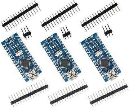 DS Robotics Nano V3.0 Module ATmega328P 5V 16MHz CH340G Chip Microcontroller Development Board for Arduino Without USB Cable (Not-soldered Nano 3pcs) Micro Controller Board Electronic Hobby Kit