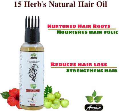 Green Aroma 15 Herb’s Natural Hair Oil for Hair Regrowth , Hair Fall Control & Anti Danduraff Hair Oil