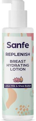 Sanfe Breast hydrating lotion for women - 100ml with natural Lotus Milk and Shea Butter extracts |Hydrates, nourishes and refreshes the skin | Lightweight, non sticky and easy absorption for new moms