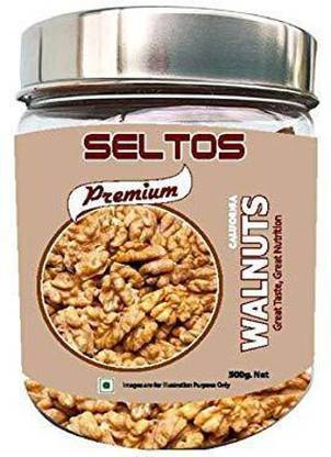Seltos 100% Natural Premium California Walnut Kernels 500g. ( Akhroot ,California Walnut, Akhroot Giri. )Without Shell(in Reusable Strong Jar) , Walnuts
