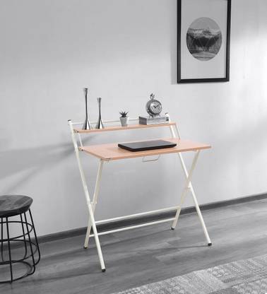 Woodware Futura Folding Office, Study Table With Dual Desks Engineered Wood Study Table