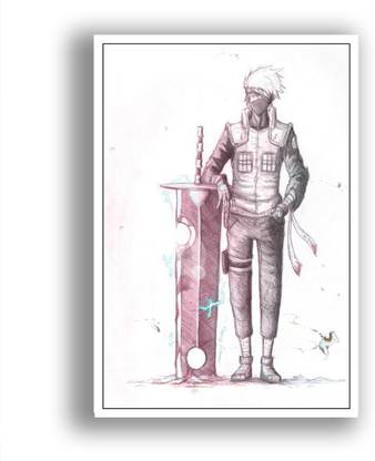 Hatake Kakashi Anime Naruto Poster Wallpaper Wall Art Home Bar Home Decor Living Room Wallpaper, 12 in x 18 Inch Paper Print